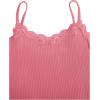 imageSOLY HUX Girls Sleeveless Lace Trim Camisoles Spaghetti Strap Ribbed Crop Tank TopsPure Watermelon Pink