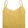 imageSOLY HUX Girls Sleeveless Lace Trim Camisoles Spaghetti Strap Ribbed Crop Tank TopsPure Yellow