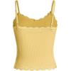 imageSOLY HUX Girls Sleeveless Lace Trim Camisoles Spaghetti Strap Ribbed Crop Tank TopsPure Yellow