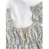 imageSOLY HUX Girls Summer Floral Print Ruffle Cap Sleeve Sweetheart Neck Tops Peplum Cute Babydoll BlouseBlue and White Floral