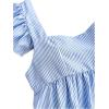 imageSOLY HUX Girls Summer Floral Print Ruffle Cap Sleeve Sweetheart Neck Tops Peplum Cute Babydoll BlouseBlue and White Striped