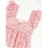 imageSOLY HUX Girls Summer Floral Print Ruffle Cap Sleeve Sweetheart Neck Tops Peplum Cute Babydoll BlouseRed Floral
