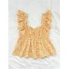imageSOLY HUX Girls Summer Floral Print Ruffle Cap Sleeve Sweetheart Neck Tops Peplum Cute Babydoll BlouseYellow Floral