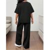 imageSOLY HUX Girls Sweatsuit Short Sleeve T Shirts and Sweatpants Streetwear Summer Clothes 2 PieceBlack Heart