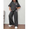 imageSOLY HUX Girls Sweatsuit Short Sleeve T Shirts and Sweatpants Streetwear Summer Clothes 2 PieceDark Grey