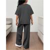 imageSOLY HUX Girls Sweatsuit Short Sleeve T Shirts and Sweatpants Streetwear Summer Clothes 2 PieceDark Grey