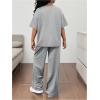 imageSOLY HUX Girls Sweatsuit Short Sleeve T Shirts and Sweatpants Streetwear Summer Clothes 2 PieceLight Grey