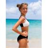 imageSOLY HUX Girls V Neck Ring Linked Bikini Sets Bathing Suits Two Piece SwimsuitBlack and White
