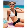 imageSOLY HUX Girls V Neck Ring Linked Bikini Sets Bathing Suits Two Piece SwimsuitBlack and White