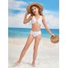 imageSOLY HUX Girls V Neck Ring Linked Bikini Sets Bathing Suits Two Piece SwimsuitPure White