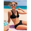 imageSOLY HUX Girls V Neck Ring Linked Bikini Sets Bathing Suits Two Piece SwimsuitSolid Black