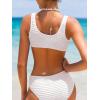 imageSOLY HUX Girls V Neck Ring Linked Bikini Sets Bathing Suits Two Piece SwimsuitSolid White