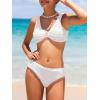 imageSOLY HUX Girls V Neck Ring Linked Bikini Sets Bathing Suits Two Piece SwimsuitSolid White