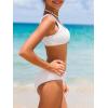 imageSOLY HUX Girls V Neck Ring Linked Bikini Sets Bathing Suits Two Piece SwimsuitSolid White