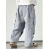 imageSOLY HUX Toddler Boys Cargo Pants Elastic Waist Straight Leg Baggy Sweatpants with PocketsPure Grey