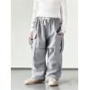 imageSOLY HUX Toddler Boys Cargo Pants Elastic Waist Straight Leg Baggy Sweatpants with PocketsPure Grey