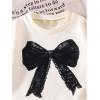 imageSOLY HUX Toddler Girls Fall Clothes Bow Graphic Crewneck Sweatshirts Flared Pants 2 Piece Set Cute OutfitApricot and Black