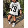 imageSOLY HUX Toddler Girls Summer Clothes Jersey T Shirt with Skirts Sporty Cute 2 Piece OutfitsBlack and White