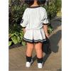 imageSOLY HUX Toddler Girls Summer Clothes Jersey T Shirt with Skirts Sporty Cute 2 Piece OutfitsBlack and White