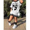 imageSOLY HUX Toddler Girls Summer Clothes Jersey T Shirt with Skirts Sporty Cute 2 Piece OutfitsBlack and White