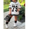 imageSOLY HUX Toddler Girls Summer Clothes Jersey T Shirt with Skirts Sporty Cute 2 Piece OutfitsBlack and White