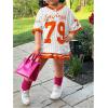 imageSOLY HUX Toddler Girls Summer Clothes Jersey T Shirt with Skirts Sporty Cute 2 Piece OutfitsOrange and White