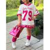 imageSOLY HUX Toddler Girls Summer Clothes Jersey T Shirt with Skirts Sporty Cute 2 Piece OutfitsWhite and Pink