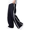 imageSOLY HUX Boys Baggy Sweatpants Striped Side Elastic Waist Wide Leg Loose Track PantsBlack Letter