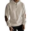 imageSOLY HUX Boys Long Sleeve Hoodie Textured Half Button Hooded Sweatshirt Casual Fall Pullover TopsPure Apricot