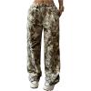 imageSOLY HUX Girls Camo Pants Elastic Waist Baggy Wide Leg Y2k Sweatpants with Pockets Casual StreetwearMulti Camo