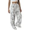 imageSOLY HUX Girls Camo Sweatpants Elastic Waist Baggy Wide Leg Casual Pants StreetwearGrey Camo