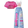 imageSOLY HUX Girls Graphic 3 Piece Outfits Sheer Crop Tee and Cami Top with Jeans Pants SetHot Pink White Multi