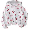 imageSOLY HUX Girls Graphic Hoodie Sweatshirt Cute Cherry Print Long Sleeve Hooded Casual Pullover TopsWhite Cherry