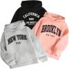 imageSOLY HUX Girls Hoodies 3 Piece Set Letter Graphic Long Sleeve Hooded Sweatshirts Fall ClothesDusty Pink Grey Black