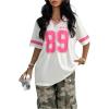 imageSOLY HUX Girls Jersey Shirts Y2k Number Graphic Tees V Neck Short Sleeve Streetwear Tee Summer TopsWhite Number