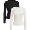 imageSOLY HUX Girls Long Sleeve TShirts 3 Packs Basic Tops Crew Neck Fitted Tees Fall ClothesBlack Apricot