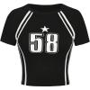 imageSOLY HUX Girls Number Graphic Jersey Crop Top Short Sleeve TShirts Tight Fitted Graphic TeesBlack Graphic