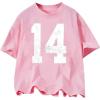 imageSOLY HUX Girls Number Graphic Tees Short Sleeve Crew Neck Y2k Tops Jersey ShirtsPink Number