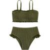 imageSOLY HUX Girls Smocked Frill Trim Bikini Set Bathing Suits 2 Piece SwimsuitArmy Green