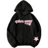 imageSOLY HUX Girls Y2k Zip Up Long Sleeve Hoodie Drop Shoulder Graphic Hooded Sweatshirts Jacket StreetwearBlack Graphic