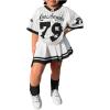 imageSOLY HUX Toddler Girls Summer Clothes Jersey T Shirt with Skirts Sporty Cute 2 Piece OutfitsBlack and White