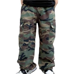 imageSOLY HUX Boys Cargo Jeans Camo Print Straight Leg Baggy Denim Pants Casual StreetwearArmy Green