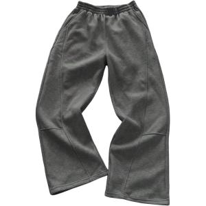 imageSOLY HUX Boys Casual Sweatpants Elastic Waist Wide Leg Baggy Athletic Pants with PocketsPure Light Grey