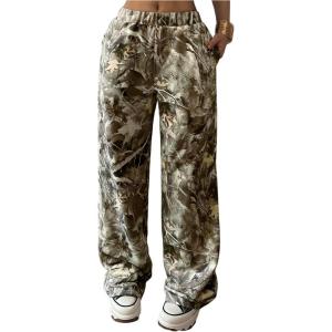 imageSOLY HUX Girls Camo Pants Elastic Waist Baggy Wide Leg Y2k Sweatpants with Pockets Casual StreetwearMulti Camo