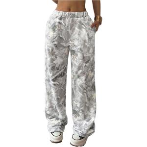 imageSOLY HUX Girls Camo Pants Elastic Waist Baggy Wide Leg Y2k Sweatpants with Pockets Casual StreetwearMulticoloured Camo