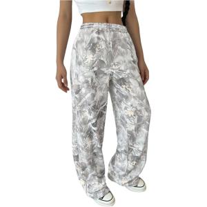 imageSOLY HUX Girls Camo Sweatpants Elastic Waist Baggy Wide Leg Casual Pants StreetwearGrey Camo