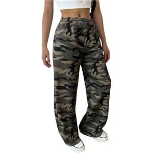 imageSOLY HUX Girls Camo Sweatpants Elastic Waist Baggy Wide Leg Casual Pants StreetwearMulti Camo