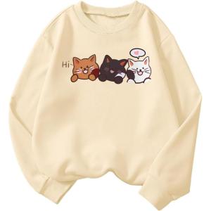 imageSOLY HUX Girls Cute Graphic Crew Neck Sweatshirt Long Sleeve Pullover Tops T ShirtApricot Graphic