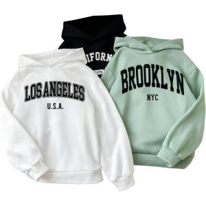 imageSOLY HUX Girls Hoodies 3 Piece Set Letter Graphic Long Sleeve Hooded Sweatshirts Fall ClothesWhite Green Black