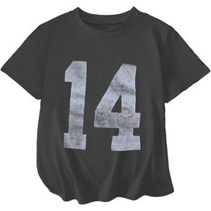 imageSOLY HUX Girls Number Graphic Tees Short Sleeve Crew Neck Y2k Tops Jersey ShirtsGrey Letter